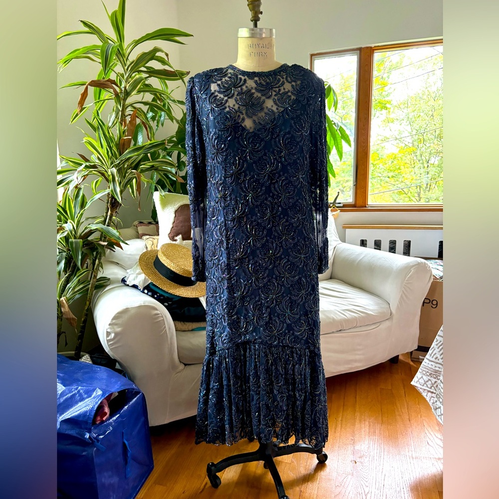 Vintage 1980’s JUDITH ANN PLUS all-over lace evening dress- size 1X!!